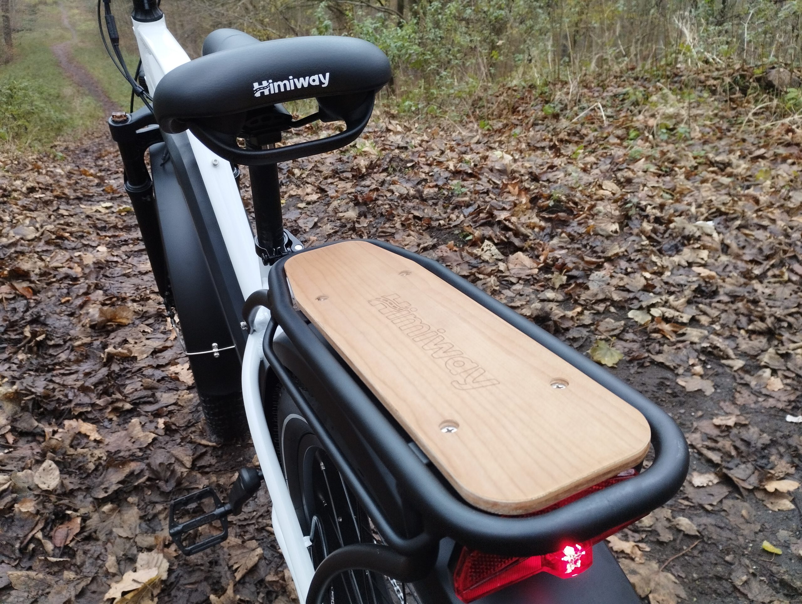 Gepäckträger mit Holzboden im Himiway Cruiser Test